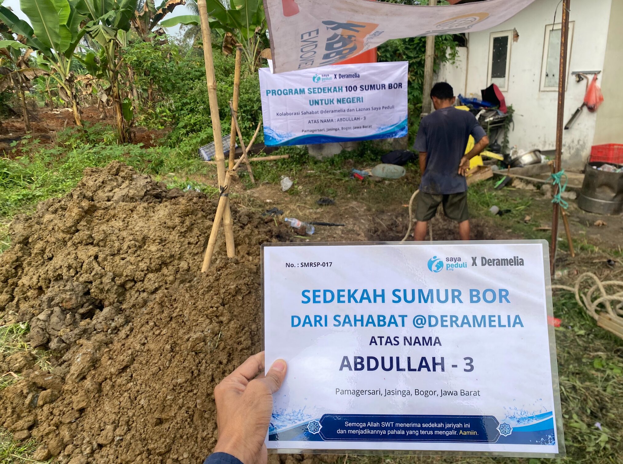 Pembangunan Sumur Bor di Pondok Pesantren Tahfidz Jasinga, Bogor, Telah Selesai