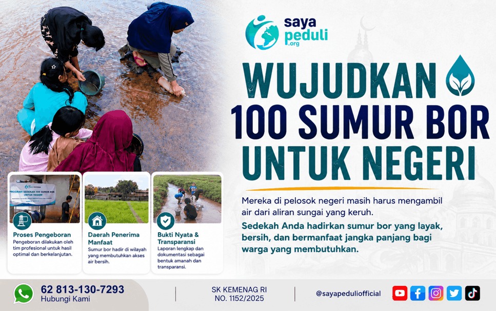 Banner Pembuatan 100 Sumur Bor Untuk Negeri